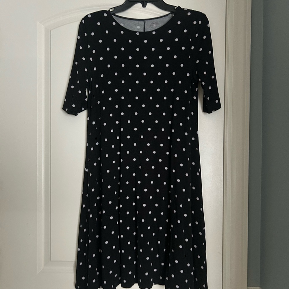 St. John's Bay Black A-Line Mini Dress with Crew Neck